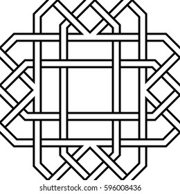 Interlocked geometric pattern. Interlaced seamless vector background