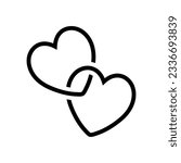 Interlocked Heart Symbol Icon Isolated Vector Illustration