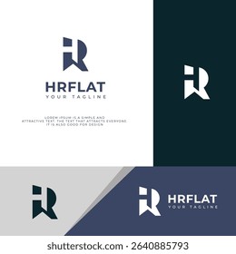 Interlocked HR, RH letter Design Minimalist, Modern, Branding, Identity, Creative, Symbol.