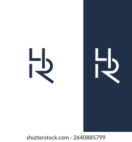 Interlocked HR, RH letter Design Minimalist, Modern, Branding, Identity, Creative, Symbol.