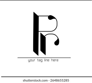 Interlocked R and P Calligraphy Logo – Minimalist Monogram Emblem