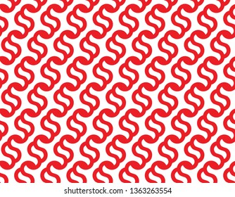 Interlocked Red S Letter Cursive Seamless Pattern