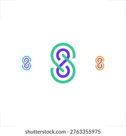 Interlocked spiral knot logo with double loop forming an S-shaped linkage symbol, ideal for technology, networking, digital platform, partnership, and connectivity-themed brand identity or startup