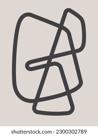 Interlocking black lines creating artistic mood in minimalist manner