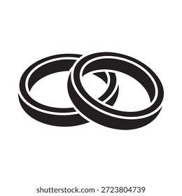 Interlocking black rings create a minimalist geometric design in a simple graphic