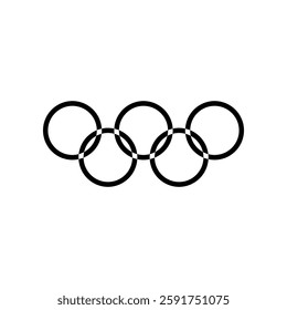 Interlocking Black Rings in Minimalist Style on White Background