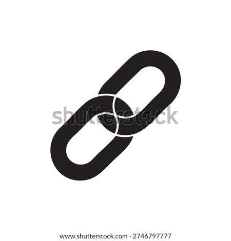 Interlocking chain link vector graphic symbolizes secure digital connection network access and essential hyperlink unity concept within web design elements.