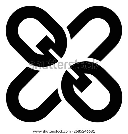 Interlocking Chain Links Graphic Illustration Concept of Connection and Partnership