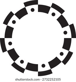 interlocking circle abstract design gear style round pattern modern graphic frame branding decorative