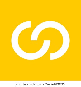 Círculo entrelaçado em fundo amarelo.