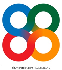 Interlocking circles - 4 interlocking circle symbol element
