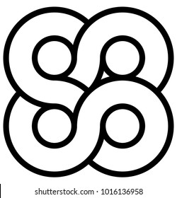 Interlocking Circles - 4 Interlocking Circle Symbol Element