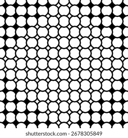 Interlocking Circles Abstract Grid Structure Doodle Seamless Pattern Vector Illustration Isolated Design