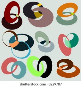 Interlocking circles are made in vector.