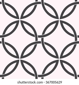 Interlocking circles pattern seamless vector background tile
