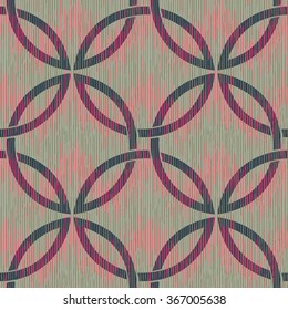 Interlocking circles pattern seamless vector background tile
