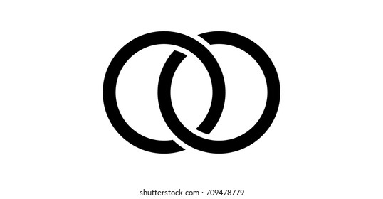 Interlocking circles, rings contour. Circles, rings concept icon - Shutterstock ID 709478779