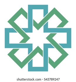 Interlocking crosses, geometric motif