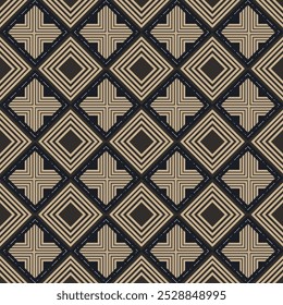 ineinander greifende Diamantformen mit komplizierten geometrischen Linien und Punkten in einem schlanken, minimalen, nahtlosen Design