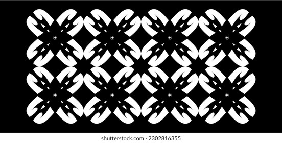 Interlocking floral pattern on white background for decoration