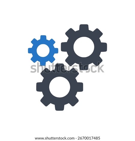 Interlocking Gears Energy Icon Isolated On White Background 
