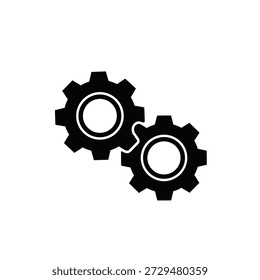 Interlocking gears mechanism flat design vector illustration scalable graphic