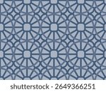 Interlocking Geometric Design with Circles and Octagons A Visually Appealing Repeating Pattern in Muted Blue Tones