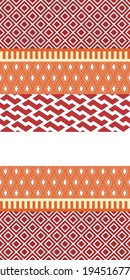Interlocking geometric horizontal stripe of geometric shapes. repeat vector pattern