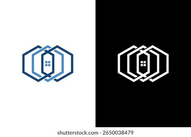 Hexágono entrelaçado Início Conceito de design de logotipo