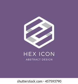 Interlocking hexagon vector graphic logo icon design