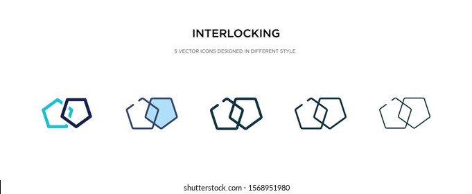 interlocking icon in different style vector illustration. two colored and black interlocking vector icons designed in filled, outline, line and stroke style can be used for web, mobile, ui