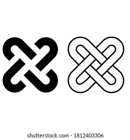 Interlocking icon vector set. combine illustration sign collection. interconnection symbol.