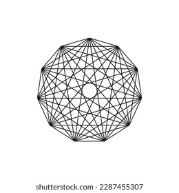 Interlocking, interconnect polygon shape, elemenet. Vector illustration.