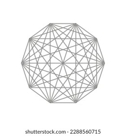 Interlocking, interconnect polygon shape, elemenet. Vector illustration.