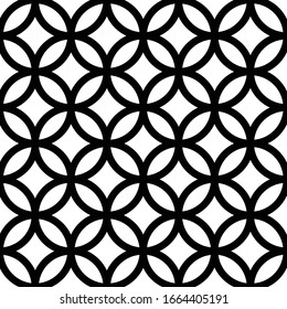 Interlocking, Intersecting Circles, Rings. Repeatable Seamless Pattern. Vector Illustration