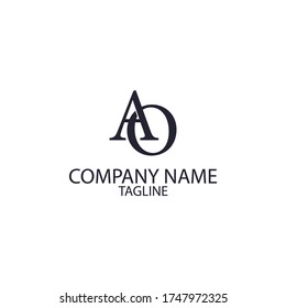 Interlocking letter logo with ao design elements. can be used for icons.