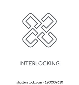 Interlocking linear icon. Interlocking concept stroke symbol design. Thin graphic elements vector illustration, outline pattern on a white background, eps 10.