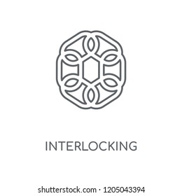 Interlocking linear icon. Interlocking concept stroke symbol design. Thin graphic elements vector illustration, outline pattern on a white background, eps 10.