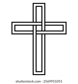 Interlocking lines Christian cross symbol faith, hope love Jesus god