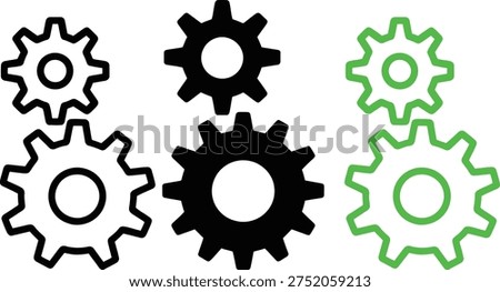 Interlocking mechanical gears in contrasting colors for visual demonstration of motion and connection