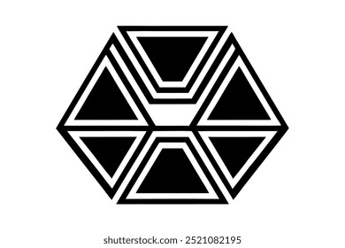 A interlocking octagon silhouette vector illustration