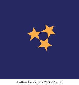 interlocking orange stars in front of the background