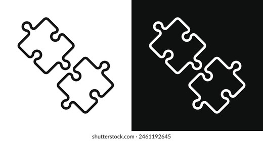 Interlocking Pieces Icon Set. Puzzle Game Symbol. Assembly Challenge Emblem. Combination Puzzle Icon.