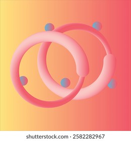 Interlocking Pink Circles Vector Design