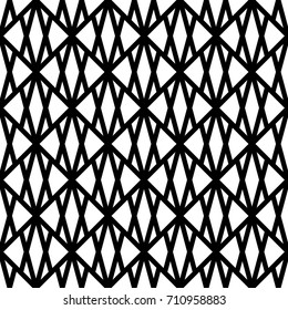 Interlocking polygons tessellation background. Seamless surface pattern design with triangles, quadrangles, rhombuses. Modern japanese motif. Grid image. Digital paper for textile print. Vector grill.