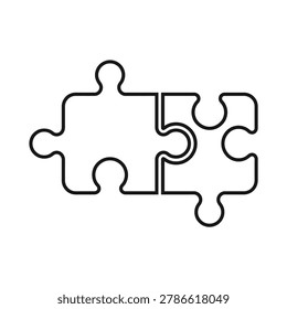 Interlocking puzzle pieces icon for teamwork and partnership