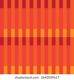 Interlocking rectangle design with unique line art display. Seamless pattern, print illustration, vector doodle, drawing with simple minimalistic design. Various shades of red and orange. EPS 10.