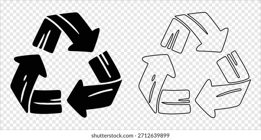 Interlocking recycling arrows forming triangle Silhouette and Outline - Powered by Shutterstock - Get 15% off with code: PIKWIZARD15
