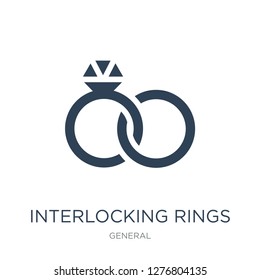 interlocking rings icon vector on white background, interlocking rings trendy filled icons from General collection, interlocking rings vector illustration