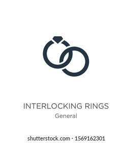 Interlocking rings icon vector. Trendy flat interlocking rings icon from general collection isolated on white background. Vector illustration can be used for web and mobile graphic design, logo, eps10